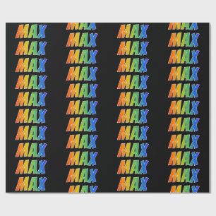 Rainbow First Name "MAX"; Fun & Colourful Wrapping Paper