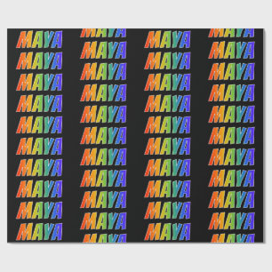 Rainbow First Name "MAYA"; Fun & Colourful Wrapping Paper