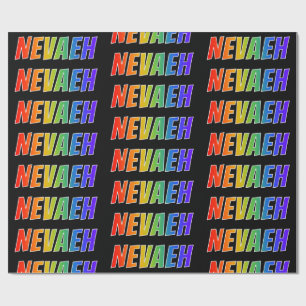 Rainbow First Name "NEVAEH"; Fun & Colourful Wrapping Paper