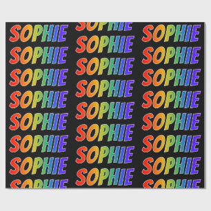 Rainbow First Name "SOPHIE"; Fun & Colourful Wrapping Paper