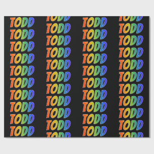 Rainbow First Name "TODD"; Fun & Colourful Wrapping Paper