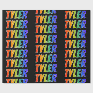 Rainbow First Name "TYLER"; Fun & Colourful Wrapping Paper