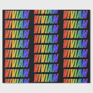 Rainbow First Name "VIVIAN"; Fun & Colourful Wrapping Paper