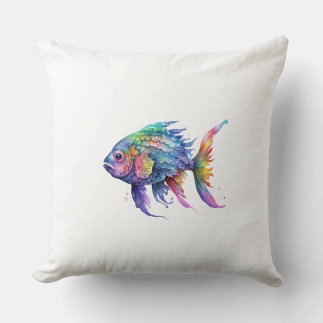 Rainbow Fish 2 Large Cushion (Front)