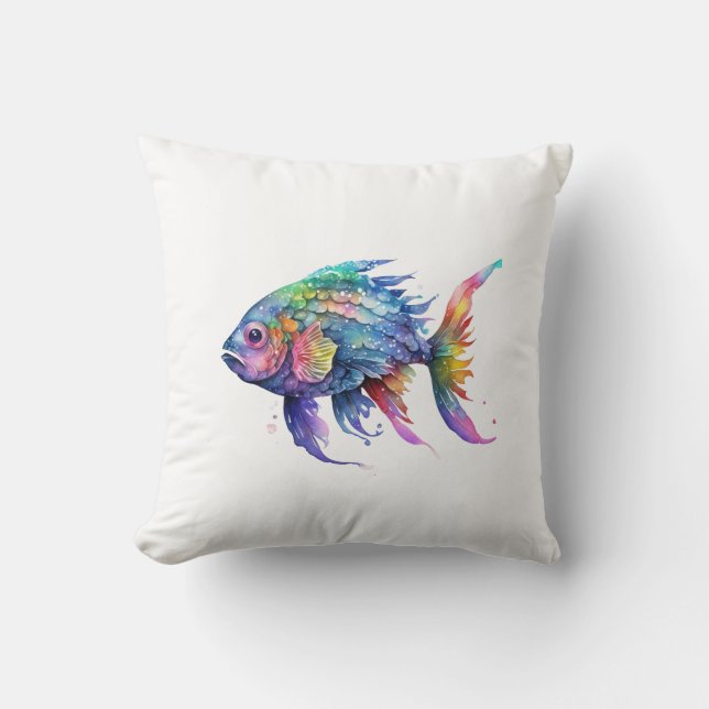 Rainbow Fish 2 Small Cushion (Front)
