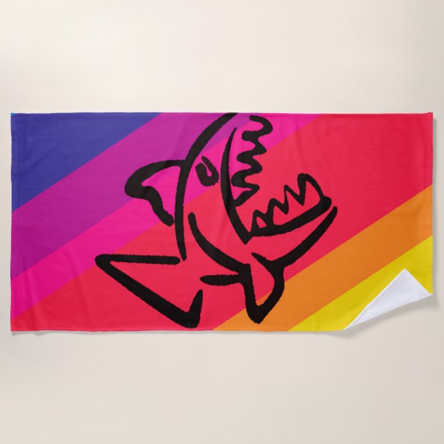 Rainbow fish beach towel (Front)