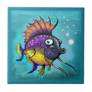 Rainbow Fish Ceramic Tile