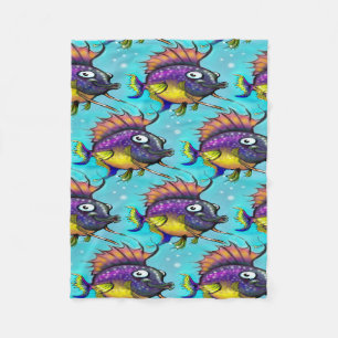 Rainbow Fish Fleece Blanket