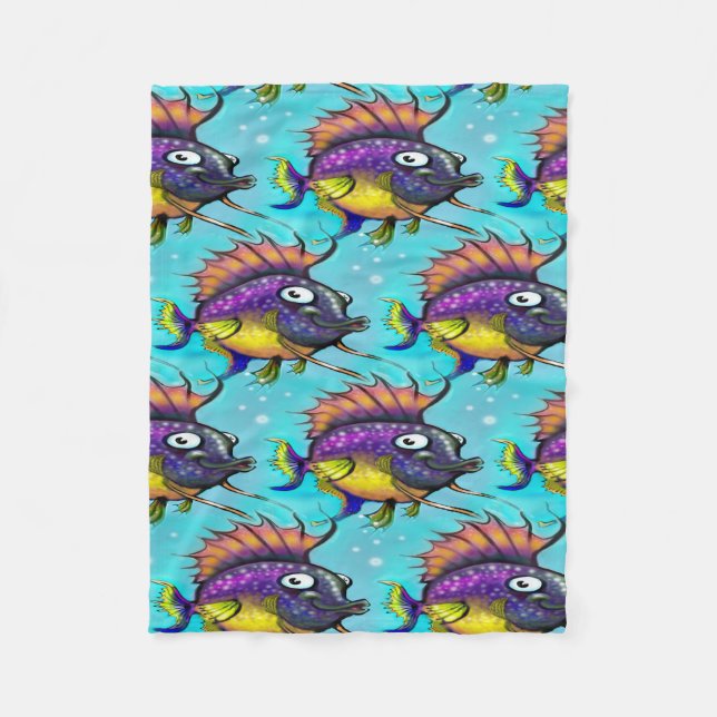 Rainbow Fish Fleece Blanket (Front)