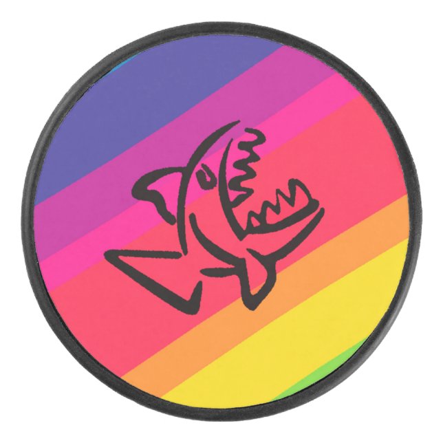 Rainbow fish hockey puck (Front)