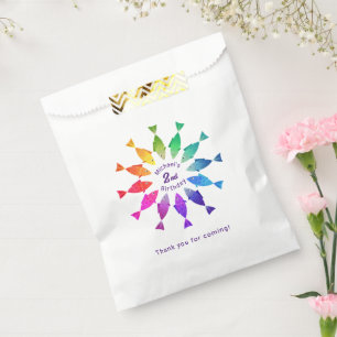Rainbow fish in ocean cute colourful pattern favour bag