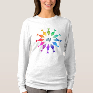 Rainbow fish in ocean cute colourful pattern T-Shirt