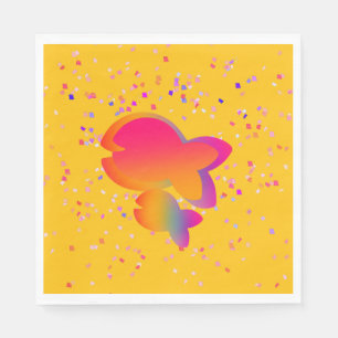 Rainbow Fish Kids Yellow Birthday  Napkin