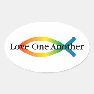Rainbow Fish Love Sticker