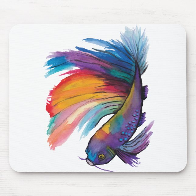 rainbow fish mouse pad (Front)