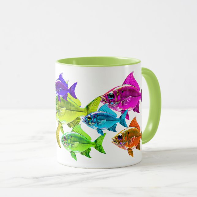 Rainbow Fish Parade Mug (Front Right)