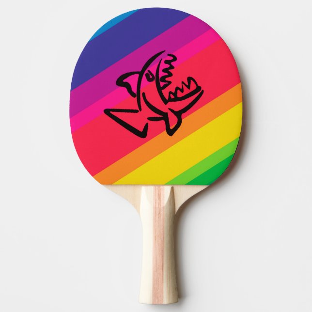 Rainbow fish ping pong paddle (Front)