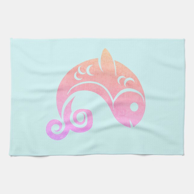 rainbow fish tea towel (Horizontal)