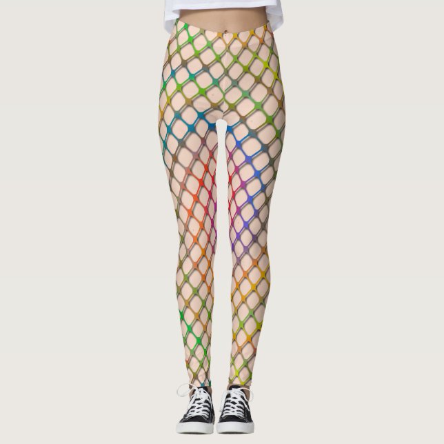 Rainbow Fishnets Leggings (Front)