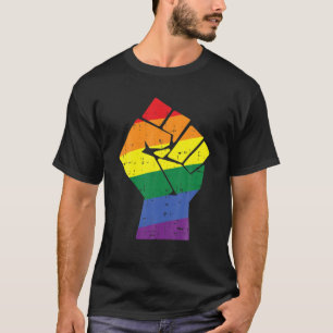 Rainbow Fist Gay Pride Equality Rights Protest LGB T-Shirt