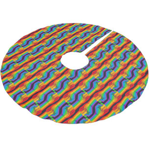 Rainbow Fist Pattern Brushed Polyester Tree Skirt