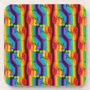 Rainbow Fist Pattern Coaster