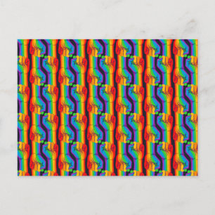Rainbow Fist Pattern Holiday Postcard