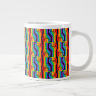 Rainbow Fist Pattern Large Coffee Mug