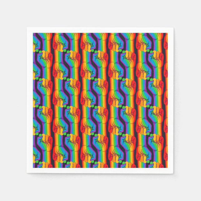 Rainbow Fist Pattern Napkin (Front)