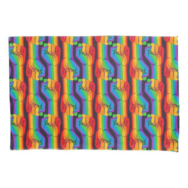 Rainbow Fist Pattern Pillowcase (Front-Left)
