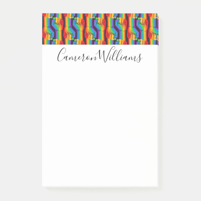 Rainbow Fist Pattern Post-it Notes (Front)