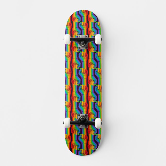 Rainbow Fist Pattern Skateboard (Front)