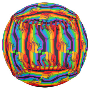 Rainbow Fist Pattern Softball