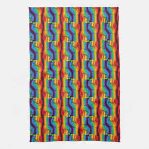 Rainbow Fist Pattern Tea Towel