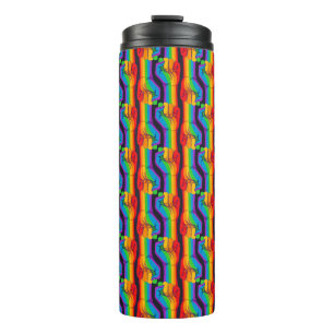 Rainbow Fist Pattern Thermal Tumbler