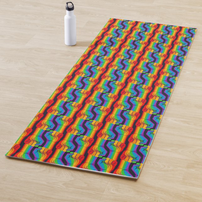 Rainbow Fist Pattern Yoga Mat (In Situ)