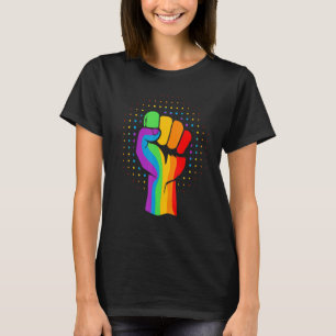 Rainbow Fist Pride Lgbtqia T-Shirt