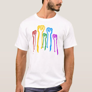 Rainbow Fists Gay Pride Civil Rights Protest T T-Shirt