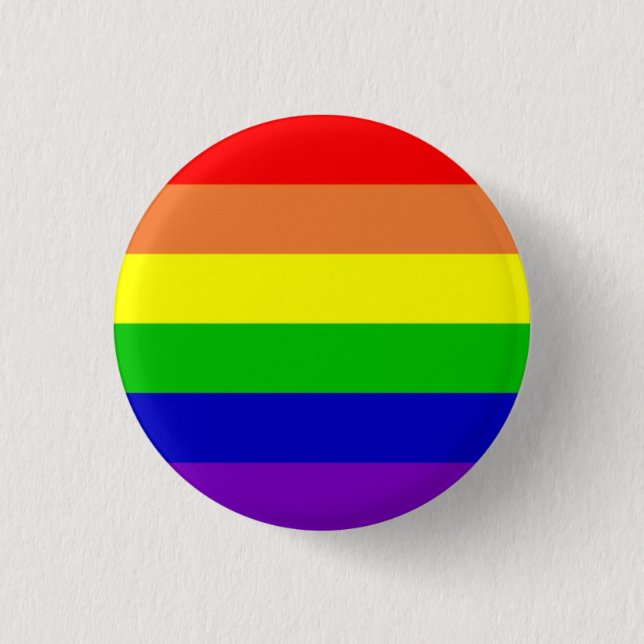 Rainbow flag 3 cm round badge (Front)