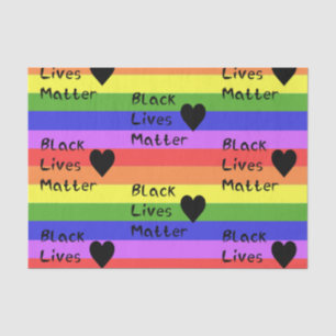 Rainbow Flag Black Lives Matter Text LGBTQ Tissue Paper