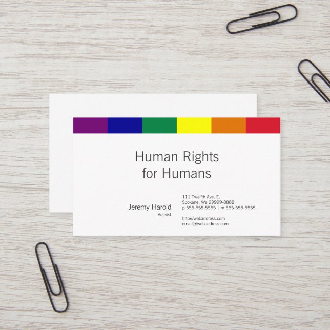 Rainbow Flag Business Card (Front/Back In Situ)