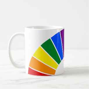 RAINBOW FLAG BUTTON RAYS + your sign or text Coffee Mug