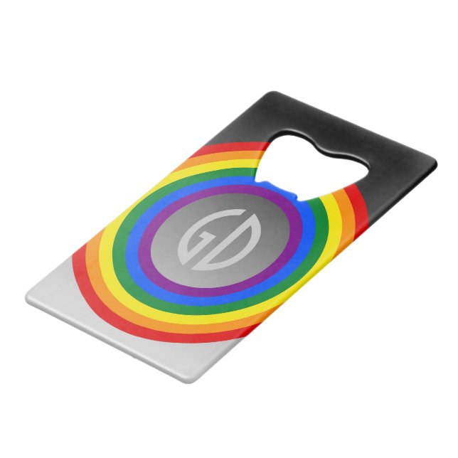 RAINBOW FLAG BUTTON + your sign or text (Front Angled)