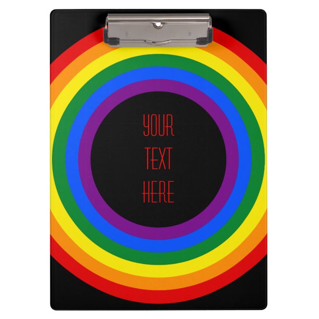 RAINBOW FLAG BUTTON + your sign or text Clipboard (Front)