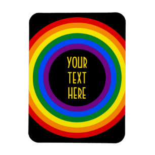 RAINBOW FLAG BUTTON + your sign or text Magnet