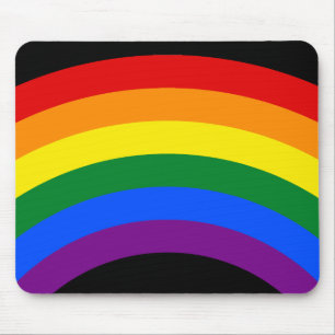 RAINBOW FLAG BUTTON + your sign or text Mouse Pad