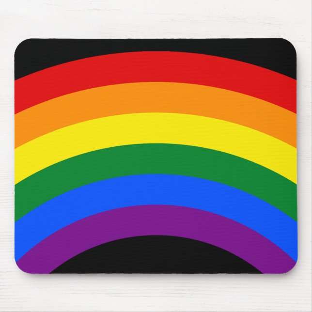 RAINBOW FLAG BUTTON + your sign or text Mouse Pad (Front)
