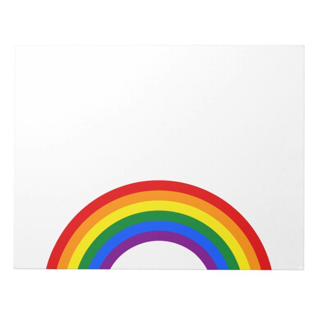 RAINBOW FLAG BUTTON + your sign or text Notepad (Front)