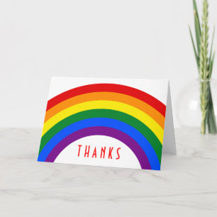 RAINBOW FLAG BUTTON + your sign or text Thank You Card