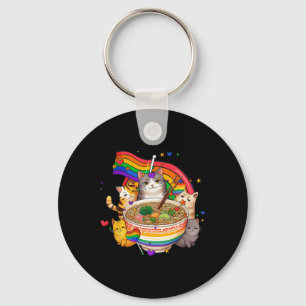 Rainbow Flag Cats Ramen Anime Gay Pride Month Lgbt Key Ring